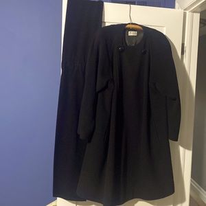 Black wool swing coat made in Italy